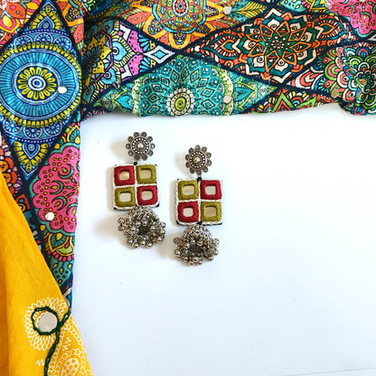 SEESHMAHEL 4 MIRROR JHUMKA EARRINGS