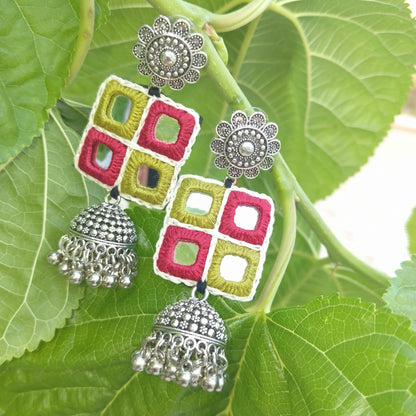 SEESHMAHEL 4 MIRROR JHUMKA EARRINGS