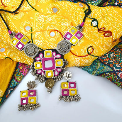 RANI PINK YELLOW EMBROIDERY WORK SET