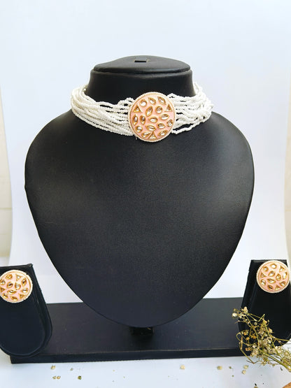 Light Pink Chocker with Stud