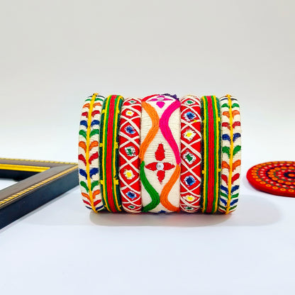 VAIDEHI HAND PAINTED COTTON THREAD BANGLES